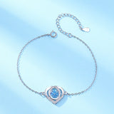 925 Sterling Silver Love Heart O Chain Bracelet Bangle Women Romantic Charm