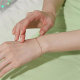 925 Sterling Silver Water Wave Bracelet Minimalist Chain Jewelry Gift