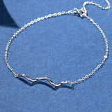 925 Sterling Silver Water Wave Bracelet Minimalist Chain Jewelry Gift