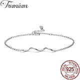925 Sterling Silver Water Wave Bracelet Minimalist Chain Jewelry Gift