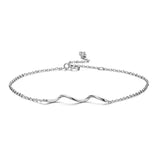 925 Sterling Silver Water Wave Bracelet Minimalist Chain Jewelry Gift