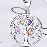 925 Silver Tree of Life Dream Catcher Pendant Necklace for Women