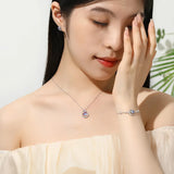 925 Sterling Silver Moon & Star Necklace Pendant, Moonstone Jewelry Gift