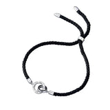 925 Silver Lover Bracelet Double Circle Woven Rope Bracelet for Couples Gift