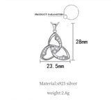 Silver Triangle Celtics Knot Pendant Neckalces for Women