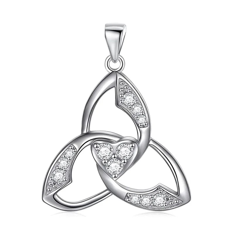 Silver Triangle Celtics Knot Pendant Neckalces for Women
