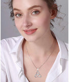 Silver Triangle Celtics Knot Pendant Neckalces for Women