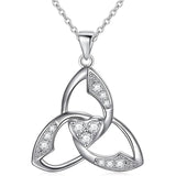 Silver Triangle Celtics Knot Pendant Neckalces for Women