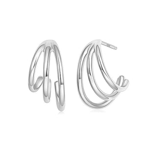 Trumium Vintage Sterling Silver Huggie Earrings For Women