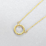 Trumium S925 Women's Circle Rainbow CZ Sterling Silver Necklace