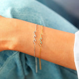 Trumium S925 Sterling Silver Bangles Sea Wave Women Bracelets Jewelry