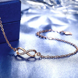 Trumium S925 Sterling Silver Endless Love Infinity Women Bracelet