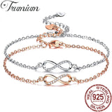 Trumium S925 Sterling Silver Endless Love Infinity Women Bracelet