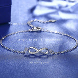 Trumium S925 Sterling Silver Endless Love Infinity Women Bracelet