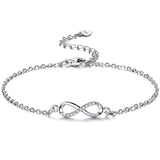 Trumium S925 Sterling Silver Endless Love Infinity Women Bracelet