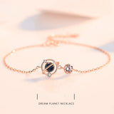S925 Sterling Silver Fantasy Planet Bracelet Adjustable Chain