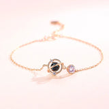 S925 Sterling Silver Fantasy Planet Bracelet Adjustable Chain