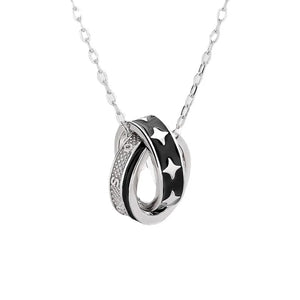 Victory Star 925 Silver Ring Necklace for Men