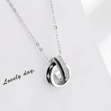 Victory Star 925 Silver Ring Necklace for Men