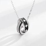 Victory Star 925 Silver Ring Necklace for Men