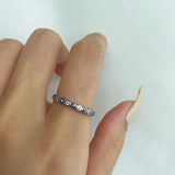 Trumium Sterling Silver Eye Ring Charm Wedding Eternity Rings for Women