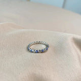 Trumium Sterling Silver Eye Ring Charm Wedding Eternity Rings for Women