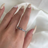 Trumium Sterling Silver Eye Ring Charm Wedding Eternity Rings for Women