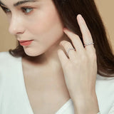Trumium V Shape Zirconia Eternity Bands Copper Engagement Rings