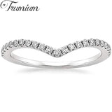 Trumium V Shape Zirconia Eternity Bands Copper Engagement Rings