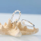 Trumium V Shape Zirconia Eternity Bands Copper Engagement Rings