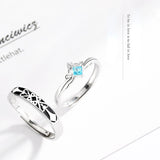 Trumium s925 Crown Couples Matching Rings Promise Ring with Zircon
