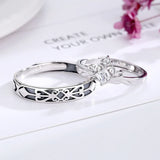 Trumium s925 Crown Couples Matching Rings Promise Ring with Zircon