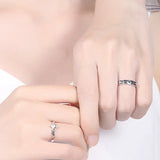 Trumium s925 Crown Couples Matching Rings Promise Ring with Zircon