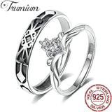 Trumium s925 Crown Couples Matching Rings Promise Ring with Zircon