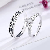 Trumium s925 Crown Couples Matching Rings Promise Ring with Zircon