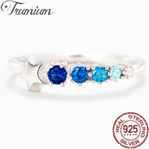 Sterling Silver Zircon Star Ring Wedding Gift