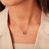 Trumium Sterling Silver Circles Interlock Necklace Zircon Pendant Gift