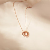 Trumium Sterling Silver Circles Interlock Necklace Zircon Pendant Gift