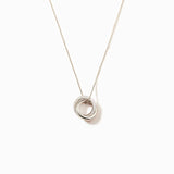Trumium Sterling Silver Circles Interlock Necklace Zircon Pendant Gift