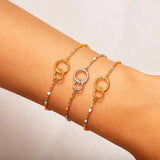 Sterling Silver Drop Glaze Bracelets Friendship Bohemia Jewelry