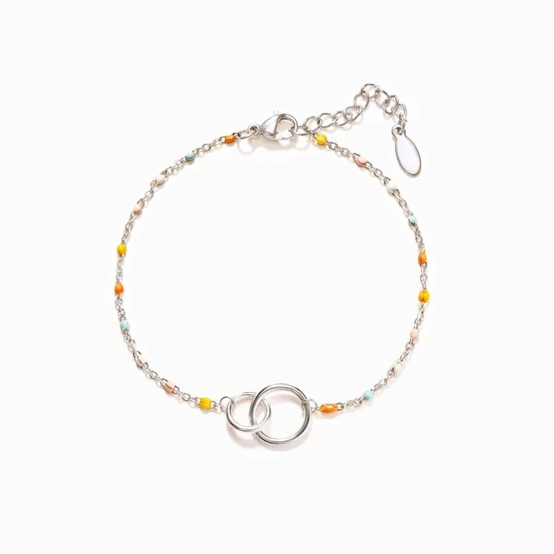 Sterling Silver Drop Glaze Bracelets Friendship Bohemia Jewelry