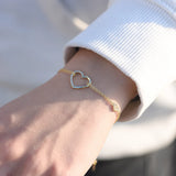 S925 Sterling Silver Heart Chain Bracelet for Women
