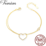 S925 Sterling Silver Heart Chain Bracelet for Women