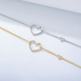 S925 Sterling Silver Heart Chain Bracelet for Women