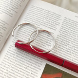 925 Sterling Silver Huggie Earrings for Women Office Lady Dancing Party
