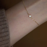 Real 925 Sterling Silver 14k CZ Bracelet For Women Wedding Party