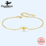 TrustDaivs 925 Silver Mini Heart Bracelet For Women Wedding Party S925 Jewelry