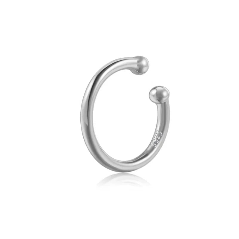 925 Silver Twist Ear Cuff Clip Earrings for Women