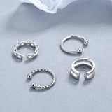 925 Silver Twist Ear Cuff Clip Earrings for Women