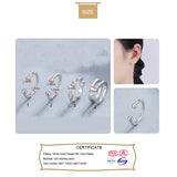925 Silver Twist Ear Cuff Clip Earrings for Women